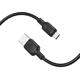 Кабель BOROFONE BX113 Lenny silicone charging data cable Micro-USB 1 метр чорний - мініатюра 3