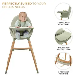 Стільчик для годування 2 в 1 Kinderkraft Fini 2 Green (KHFINI02GRE0000) - мініатюра 3