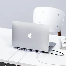 USB-C хаб 11-в-1 Choetech M20 HDMI 4K\30Hz, VGA, 3 USB-A 3.0, USB-C 3.0, RJ45, USB-C PD, SD-card, TF-card, 3.5mm audio (43-00154) - мініатюра 9