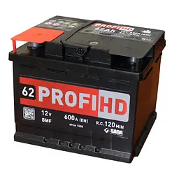 Автомобільний акумулятор SADA PROFI HD SMF 6СТ-62 (+/-) 12В 62Аг 600А - мініатюра 3