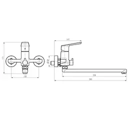 Змішувач для ванни TOPAZ LEXI TL21208-H57-0 - мініатюра 5