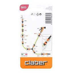 Конектор для поливального шлангу 1/2" з системою "Aquastop" Claber 8603 - мініатюра 3