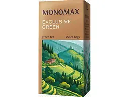 Чай пакетований зелений Мономах зелений китайський в індив. конвертах EXCLUSIVE GREEN TEA 25 пакетиків