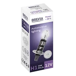 Галогенова лампа Brevia H1 12V 55W P14.5s Power +30% CP(12010PC)