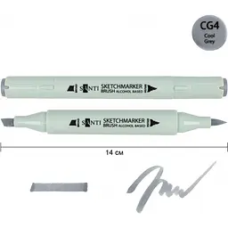 Набір спиртових маркерів Santi Brush SA-CG4 холодний сірий 4, 6 шт. (390931) - мініатюра 2