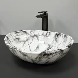 Умивальник VBI Parma statuario gray veins накладний VBI-011010, Мармур - мініатюра 3