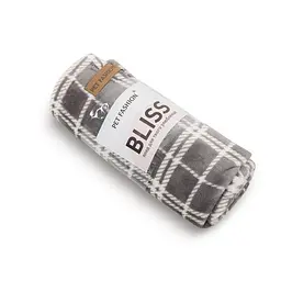 Плед Pet Fashion Bliss 2 для собак і котів плюш сірий картатий 70,5х94 см - мініатюра 2