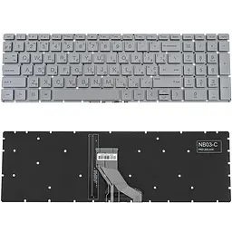 Клавіатура для ноутбука HP (250 G7 255 G7 series) ukr сріблястий без фрейма підсвічування клавіш