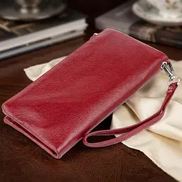 Гаманець-клатч зі шкіри з кишенею для мобільного ST Leather 19311 бордовий - мініатюра 4