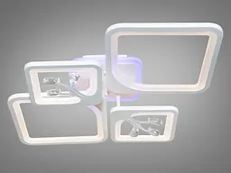 Стельовий світильник LED Diasha 8157/2+2WH, 100W, 3200K-6000K, білий метал, сучасний стиль з пультом - мініатюра 3
