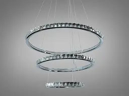 LED люстра кільця Diasha 66081/800+600+400CH хром 77 см 185W з пультом 20-30 кв.м. - мініатюра 3