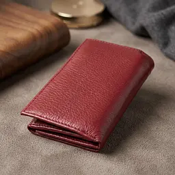 Шкіряний жіночий гаманець у три складання ST Leather 22489 бордовий - мініатюра 3