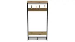 Вішалка модульна підлогова Ferrum-decor Треліс 15 180x90x38 чорний ДСП Дуб Артізан 16мм (FRD-104363) - мініатюра 4