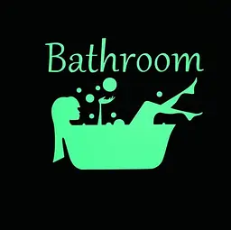 Наклейка люмінесцентна "Bathroom" - 20*13,5 см