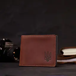 Шкіряна обкладинка на посвідчення учасника бойових дій Grande Pelle 11663 коричневий - мініатюра 8