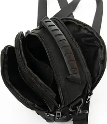 Сумка чоловіча через плече Lanpad Чорна (LAN82077 black) - мініатюра 4