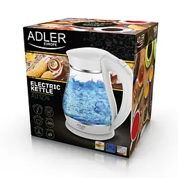 Електрочайник скляний Adler AD 1274 white 1,7 літр - мініатюра 6