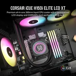 Система водяного охолодження Corsair iCUE H150i ELITE LCD XT [CW-9060075-WW] UA [93298] - мініатюра 5