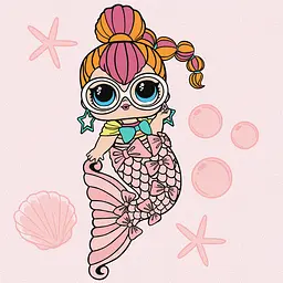 Набір для розпису по номерах для дітей 5+ L.O.L. Surprise! Mermaids Neon QT, 40x40 см, КНО6264