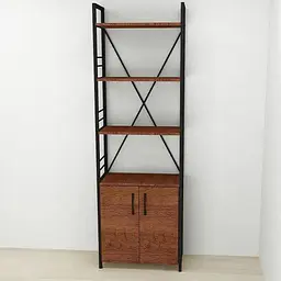 Етажерка 4/60 Ferrum-decor Серії Конект з тумбою 179x60x28 Чорний ДСП Венге (FRD-105540)
