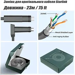 Кабель-заміна Starlink змінний 23 м 75 ft V2 - мініатюра 4