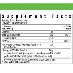 Колаген Сила бадьорості та енергії Bluebonnet Nutrition Collagen Refreshers Vitality Type I & III лимон-матча 320 г - мініатюра 2