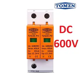 Пристрій захисту від імпульсних перенапруг DC TOMZN TZG40-PV 2P 20–40kA 600V обмежувач перенапруги 2х полюсний (19636) - мініатюра 2
