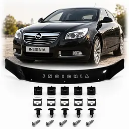 Дефлектор капота мухобойка Opel Insignia 2008- Євро Кріплення Vip Tuning (OP23)