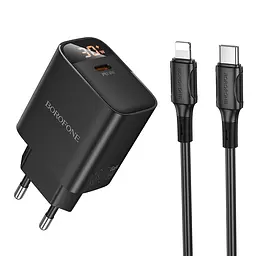 Мережевий зарядний пристрійBorofone BA97A Ilustre single-port PD30W charger with digital display set (C to iP)