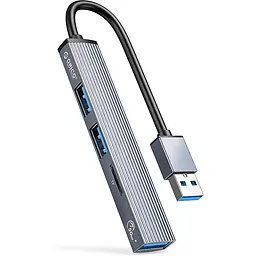 USB-хаб ORICO USB-A - USB3.0, 2xUSB2.0, TF (AH-A12F-GY-BP)