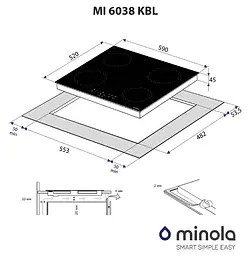 Варильна поверхня Minola MI 6038 KBL - мініатюра 9