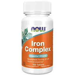 Вітаміни та мінерали Iron Complex, 100 таблеток NOW fit0017823