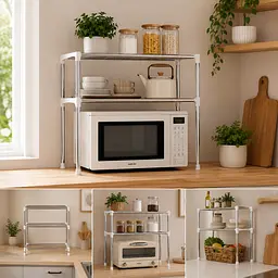Полиця-органайзер для мікрохвильової печі Multifunctional storage rack / Multifunctional storage rack / Кухонная полица-стелаж