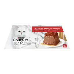 Набір вологий корм Gourmet Revelations Мус з яловичиною та підливкою повнораціонний для дорослих котів 114 г (2х57 г) - мініатюра 3