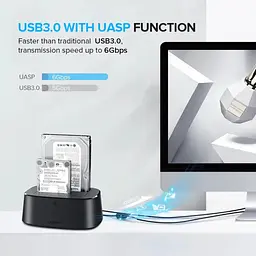 Док-станція Ugreen CM198 USB 3.0 to SATA Dual-Bay Hard Drive Duplicator/Cloner EU(UGR-50857) - мініатюра 5