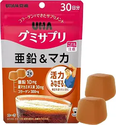 Жувальні цукерки з вітамінами UHA Mikakuto Zinc Maca Gummy Supplement Cola Gummies 60 шт 160г - мініатюра 2