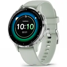 Смарт-годинник Garmin Venu 3S Silver S. Steel Bezel w. Sage Grey Case and S. Band (010-02785-01)
