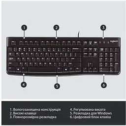 Клавиатура проводная Logitech K120 Black for Business (920-002643) - миниатюра 7