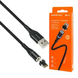 Кабель BOROFONE BU16 Skill magnetic, USB to Micro, 1.2m, nylon braid, aluminum alloy connectors, Чорний