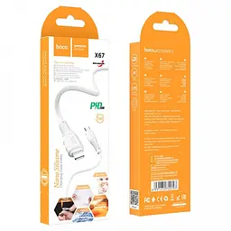 Кабель Hoco X67 Pisces Cable Type-C to Lightning 2,4A 1m White - мініатюра 2