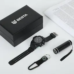 Чоловічий наручний годинник Besta Box Peremoga Light з компасом + подарунковий набір - мініатюра 3