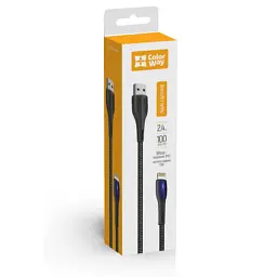 Дата кабель USB 2.0 AM to Lightning 1.0m led black ColorWay (CW-CBUL034-BK) - мініатюра 5