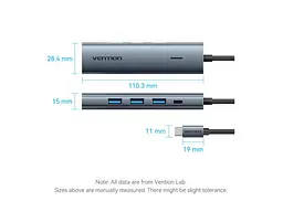 USB-хаб Vention 5 Port Black (TGZHB) - мініатюра 4