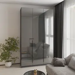 Шафа 3-дверна з антресоллю MebelStar Оскар Gloss BL-B, стандарт 150x52x260 см Антрацит/Антрацит (MBS-5460)