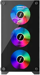 Корпус 1stPlayer X2-M-BK-4F7 ARGB Black - мініатюра 2