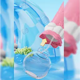 Пістолет з мильними бульбашками H038 Shark + bottle 50ml Pink - мініатюра 4