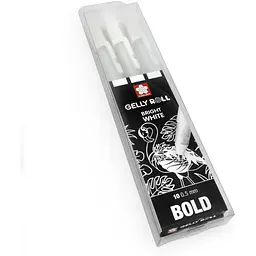 Набір гелевих ручок Sakura Basic 10 Fine Bold 3шт Білі - мініатюра 7