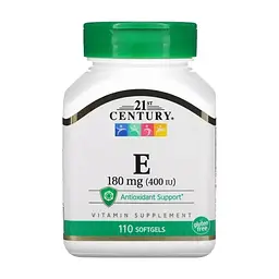 Витамин 21st Century Витамин E, 180 мг, Vitamin E, 110 гелевых капсул (CEN-21245)
