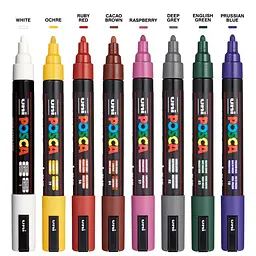 Набір маркерів Uni Posca Dark Color 1.8-2.5 мм 8 шт. (PC-5M DARK COLOR 8C) - мініатюра 3