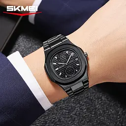 Наручний годинник чоловічий Skmei 2423 Black, 2423BK (18373) - мініатюра 2